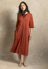 “Ophelia” jersey dress in organic cotton/modal - madder red
