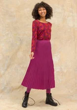 Rib-knit, organic/recycled cotton skirt - boysen berry