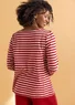 Organic cotton striped essential top (lingonberry/pink marble S)