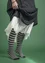 Striped tights in organic cotton (black/unbleached S/M)