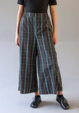 “Kerala” checked pants in organic cotton - black
