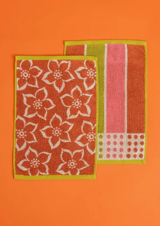 “Flow” guest towel in organic cotton 2-pack - rowan