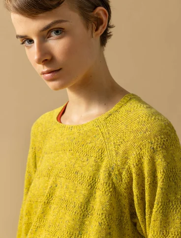 Linen/recycled cotton knit sweater - lime green
