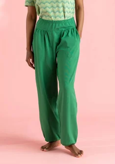 Jersey pants in organic cotton/spandex - basil