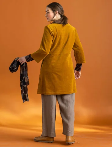 Organic cotton/recycled polyester velour tunic - curry