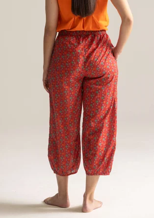 Pantalon tissé "Amina" en coton biologique - cerise