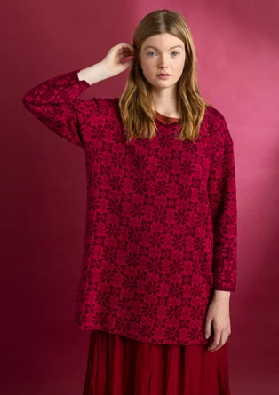 �“Freja” knit tunic in organic/recycled cotton - cyklamen