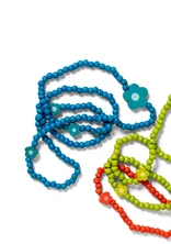 “Mira” necklace in bone/recycled wood - turquoise