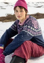 Trui "Luna" van lamswolmix - nachtblauw