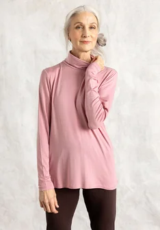 Lyocell/spandex jersey turtleneck - chalk pink