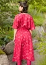 Robe "Kusama" en tissu de coton biologique/recyclé (cerise S)