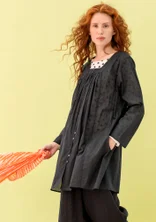 “Agnes” woven artist’s blouse in organic cotton - black