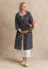 “Tindra” woven organic cotton dress - black/patterned