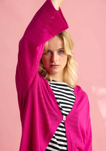 Organic/recycled cotton cardigan - pink begonia