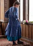 “Kamelia” woven organic cotton/silk dress (indigo blue M)