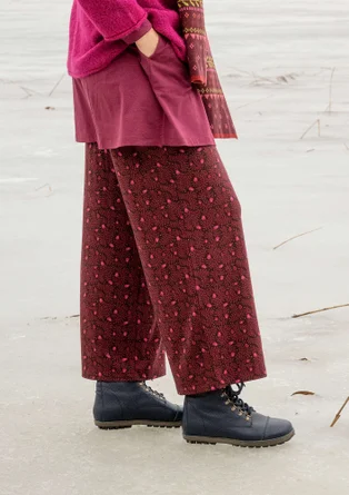 “Aurora” jersey pants in organic cotton/modal/spandex - dark aubergine