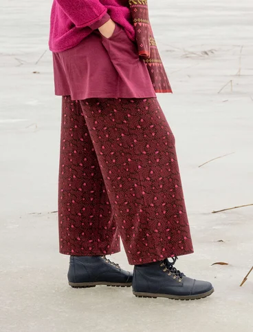 “Aurora” jersey pants in organic cotton/modal/spandex - dark aubergine