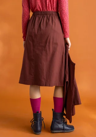 Woven twill skirt in organic cotton - beetroot