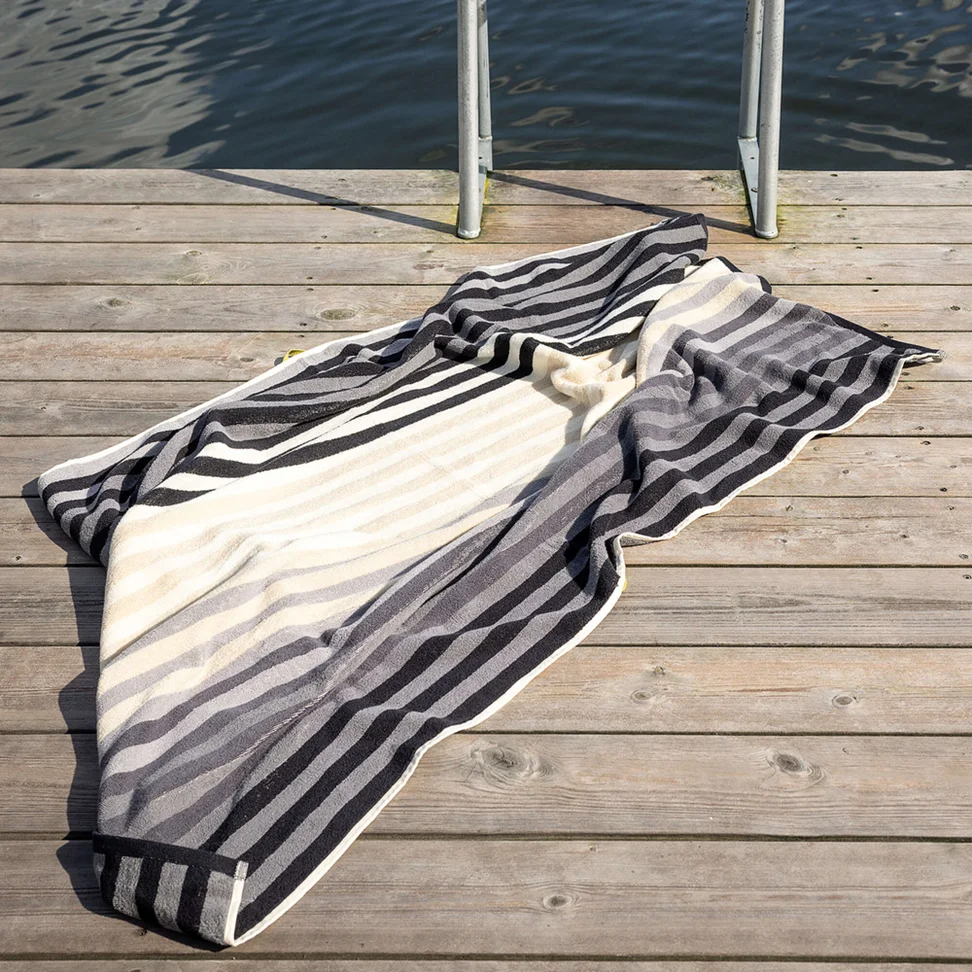 “Sunset” organic cotton bath sheet - black