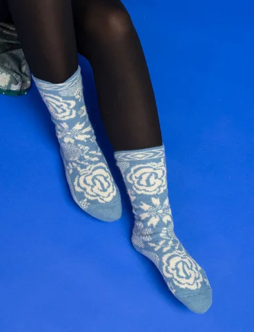 "Leksand" socks in an alpaca blend - light indigo