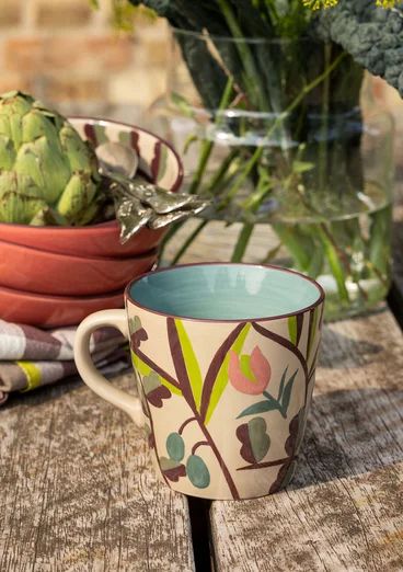 “Olives” ceramic teacup - natural