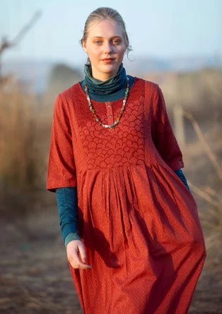 Woven “Strandfynd” dress in organic cotton - rust