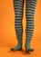 Raidalliset sukkahousut ekopuuvillaa (tummanvihreä/himmeä vihreä S/M)