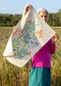 “Olives” kitchen towel in organic cotton (sea blue One Size)