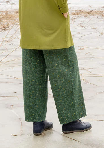 “Aurora” organic cotton/modal/elastane jersey trousers - peacock green