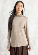 Lyocell/spandex jersey turtleneck - warm grey