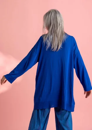 Knit tunic in organic/recycled cotton - klein blue