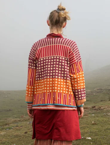 Cardigan "Bhutan" i økologisk/genanvendt bomuld - tranebær