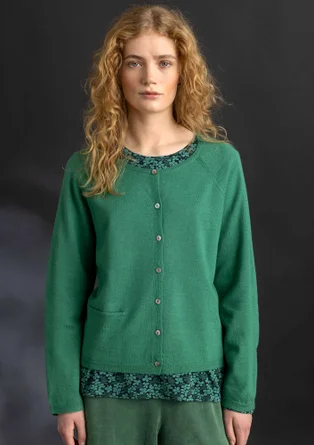 Cardigan in organic wool - malachite