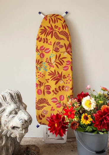 “Olives” organic cotton ironing board cover - light ochre