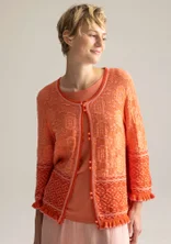 “Naima” cardigan in organic/recycled cotton - papaya