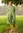 “Blombukett” woven linen dress - gooseberry green