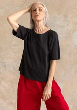 “Himla” jersey top in organic cotton - black