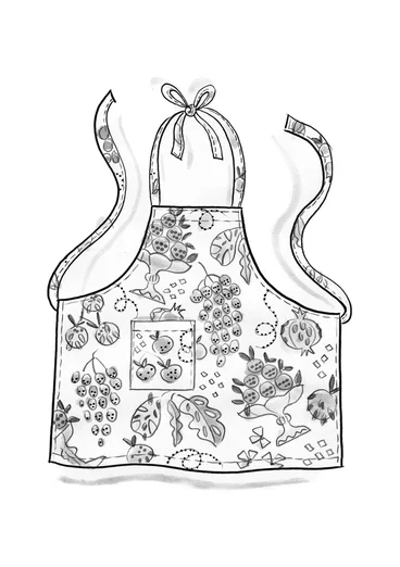 “Fruits” apron in organic cotton - tomato