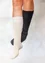 Solid-colour organic cotton knee-highs (black S/M)