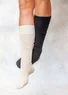 Chaussettes hautes en coton biologique uni (noir S/M)