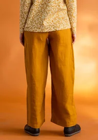 “Asta” woven linen trousers - mustard