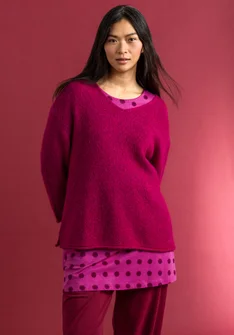 Alpaca blend sweater - cyklamen/melange