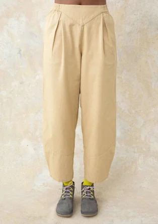 Woven organic cotton trousers - oatmeal