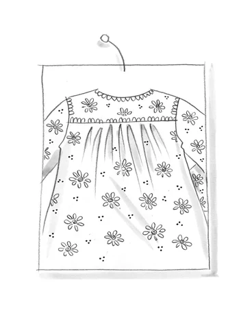 “Ester” blouse in woven linen - malachite/patterned