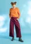 Pantalon en velours côtelé de coton biologique (bordeaux S)
