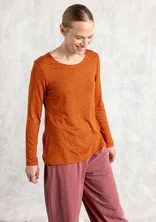 “Tina” jersey top in lyocell/spandex - henna/patterned