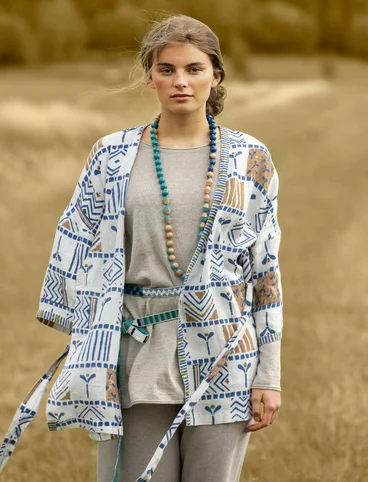Kimono „Aditi“ aus Leinen - mitternachtsblau
