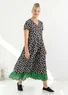 “June” organic cotton jersey dress (black/patterned XS)