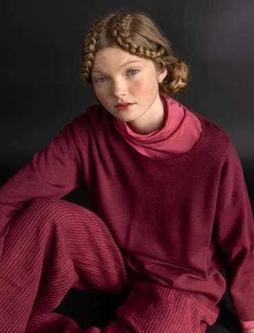 Sweater in organic wool - burgundy