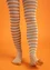 Striped tights in organic cotton (mountain ash/unbleached S/M)
